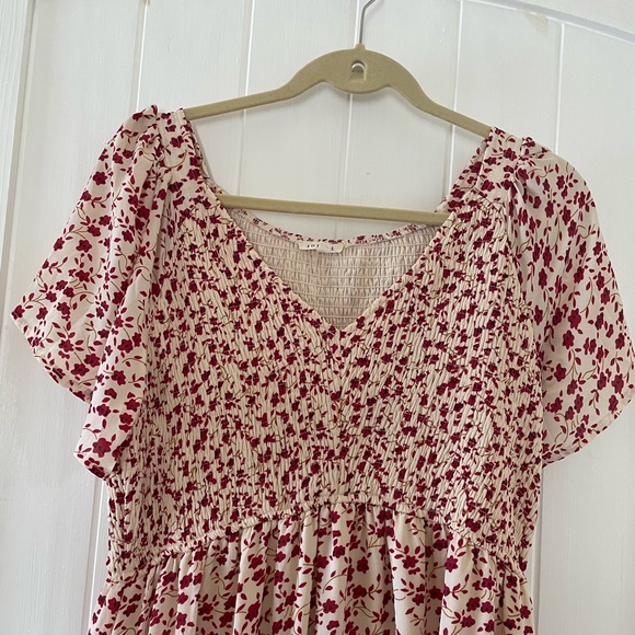 Jodifl V neck floral midi empire waist sun dress size m - Picture 3 of 5